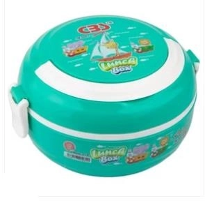 ظرف غذا مایکروفری دو طبقه دو دسته با قاشق و چنگال پارسیکار JM 5001