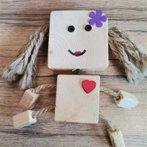 عروسک طرح چوبی فنری - مکعبی